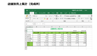 オンラインExcel(エクセル)研修【基礎】完成例